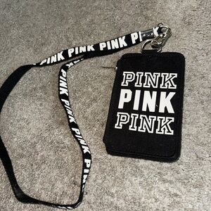 PINK Victoria's Secret Black and White Key & Card Holder